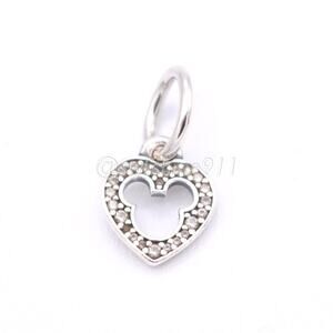 Authentic Pandora Disney Mickey Silhouette Heart Pendant
